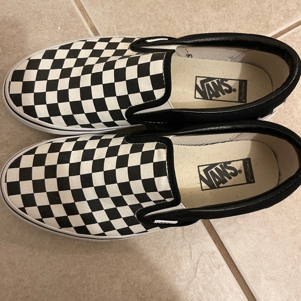 Vans Black and White Checkerboard Slip-Ons - Picture 2 of 2